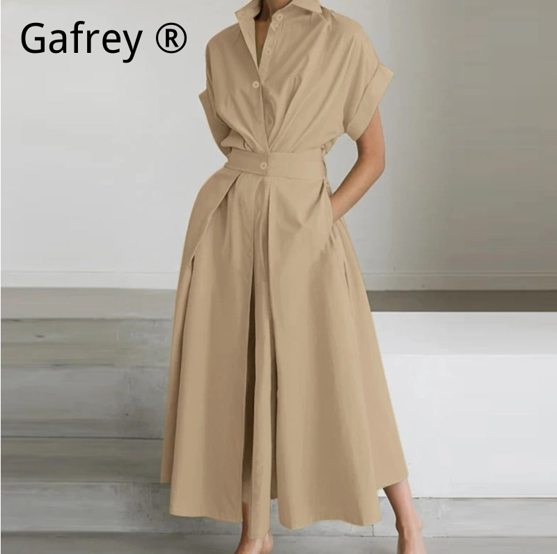 Women'S Formal Wear Cardigan - 5XL 0XL クラシックな無地リネンドレス、伸縮性のあるハイウエスト、半袖カーディガンスタイル、プラスサイズ、プレッピースタイル、普段着