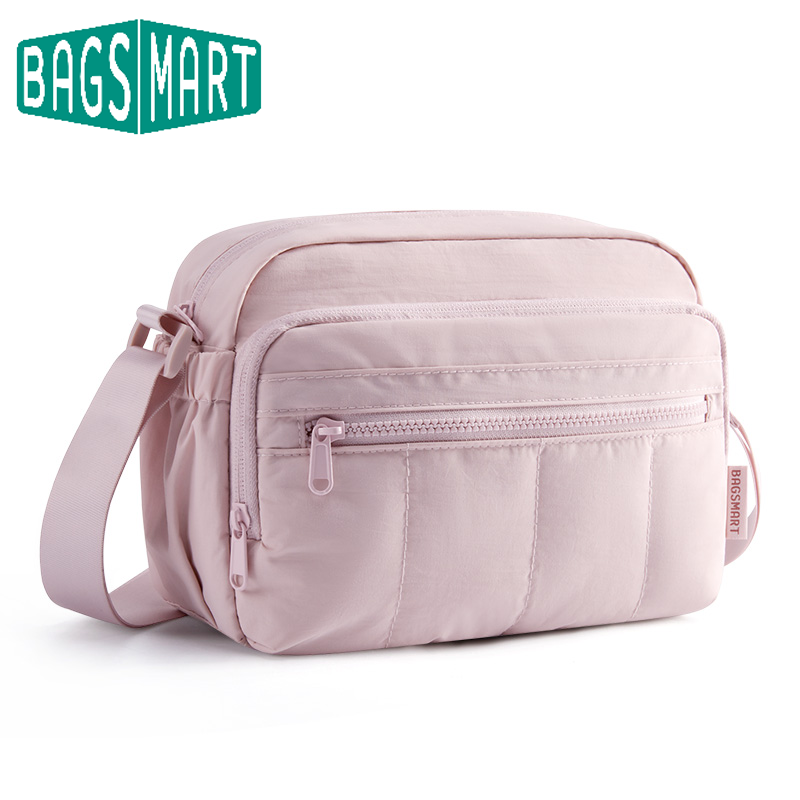 Shoulder Bag Structured - BAGSMART ショルダーバッグ女性カジュアルパッド入りホーボスクロスボディバッグ無地ポータブル女性旅行財布ハンドバッグメッセンジャーバッグ