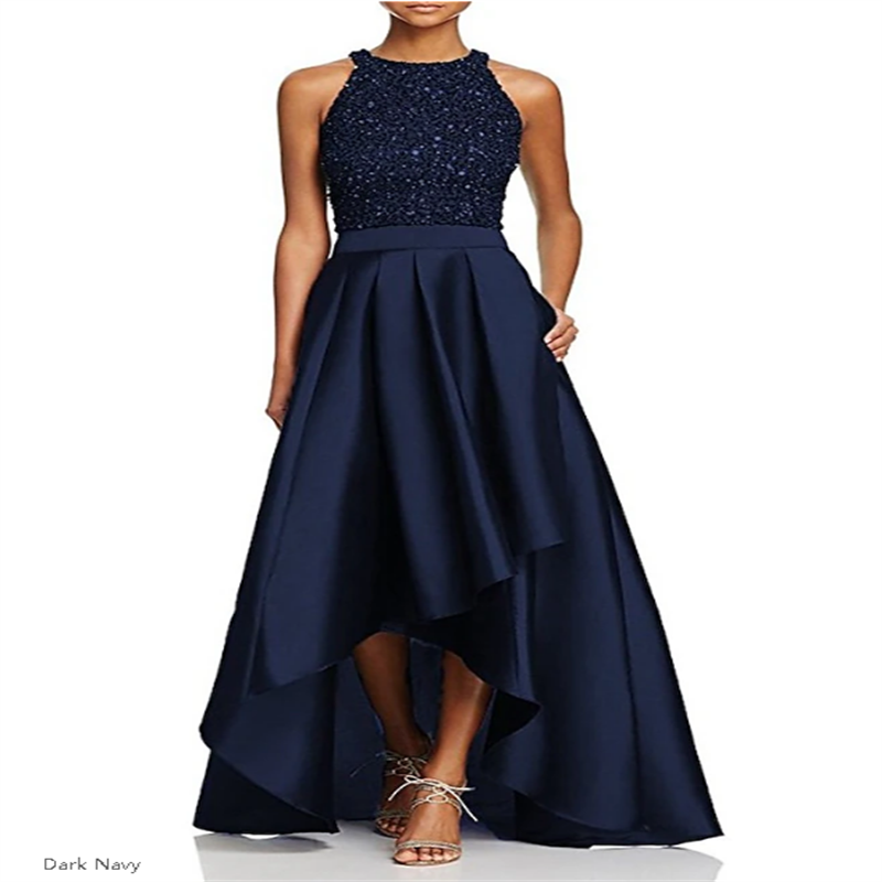 Women'S Semi Formal Evening Wear - Aライン ウェディングゲストドレス スパークル＆シャインドレス パーティーウェア セミフォーマル 非対称
