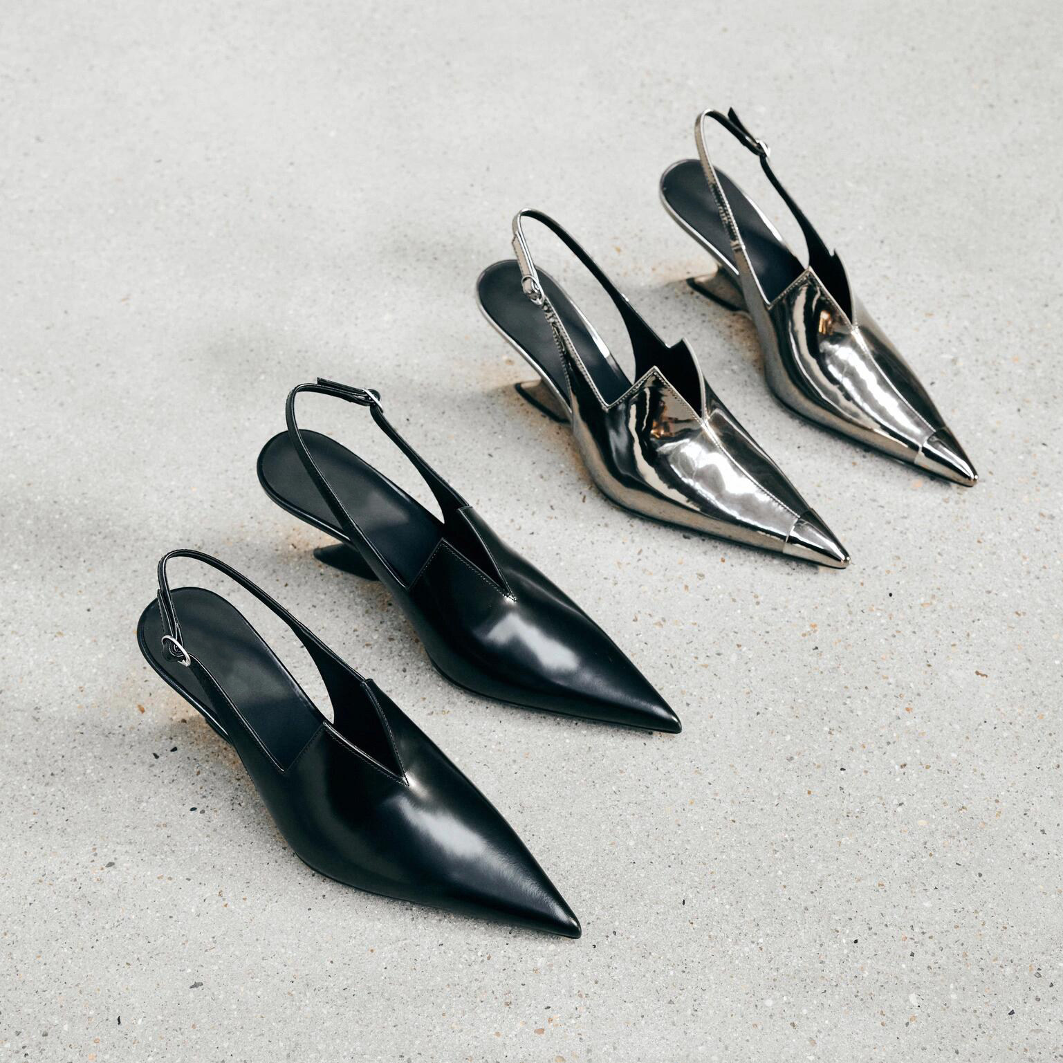 レディースVフロントカットスリングバックパンプス、光沢のある - Formal Women Daily Wear Sandals のレビューと価格