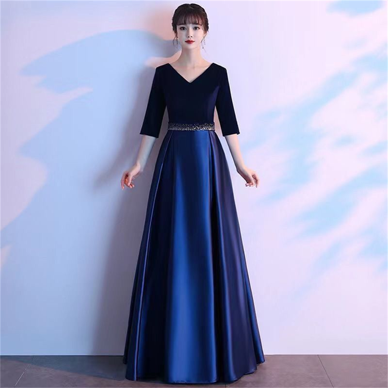 大学スタイルのロングドレス,エレガントなフルドレス,ソロ,卒 - Woman Formal Wear のレビューと価格