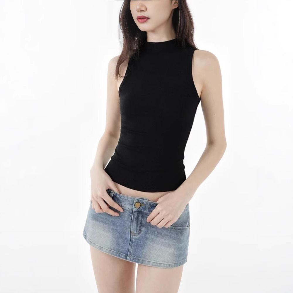 レトロスポーツセミハイネックノースリーブトップス、スリムフィ - Women'S Semi Formal Evening Wear のレビューと価格