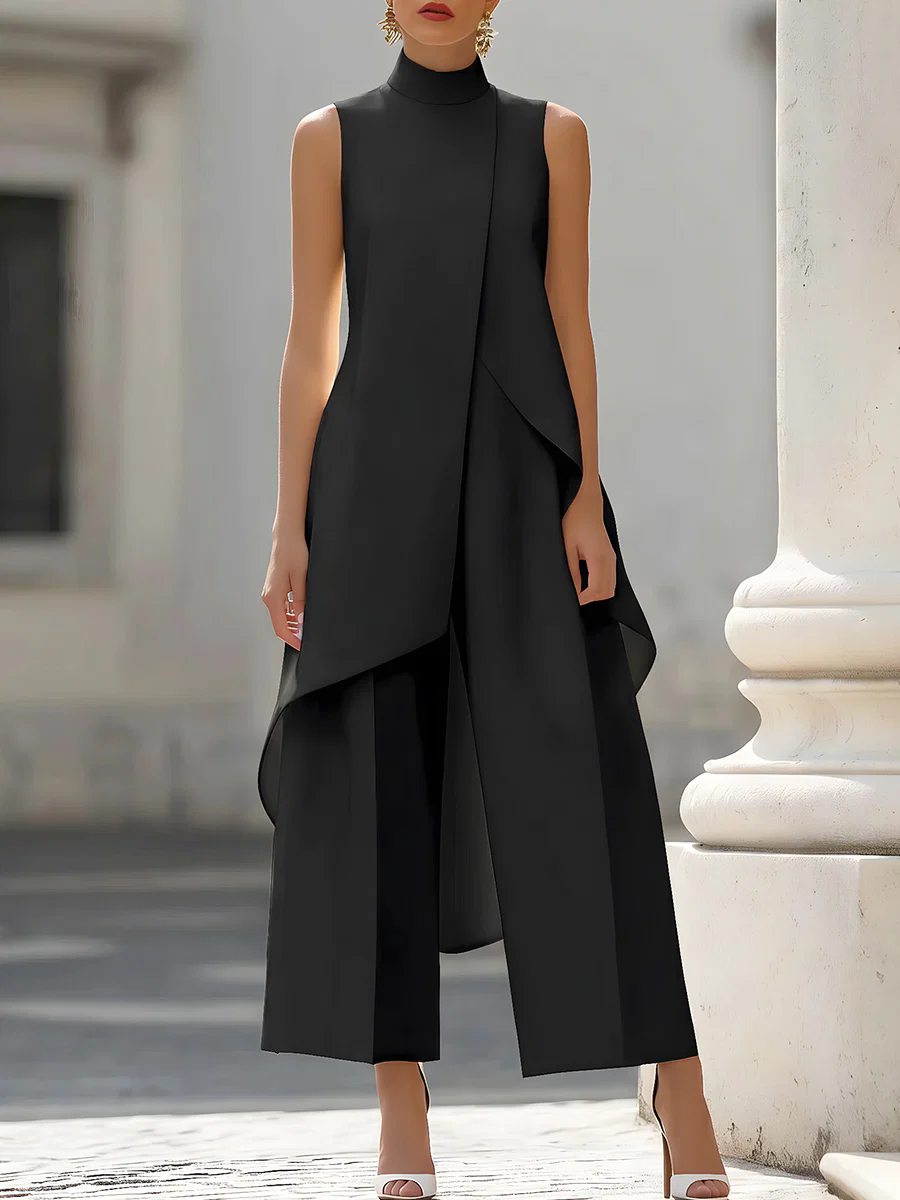 ノースリーブハイネックアシンメトリーレイヤードワイドレッグジ - Women'S Formal Wear Wedding のレビューと価格