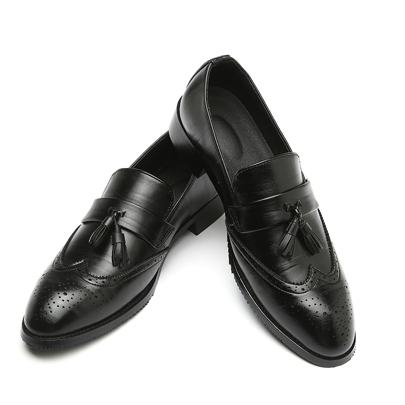 クラシックなメンズレザータッセルローファー、手作りのスリッポ - Formal Women Daily Wear Shoes のレビューと価格
