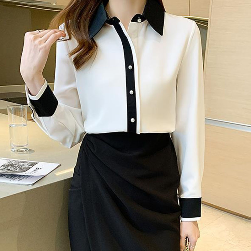 女性用ホワイトシフォンシャツ韓国シックなシングルブレストコン - Women'S Formal Wear Suits のレビューと価格