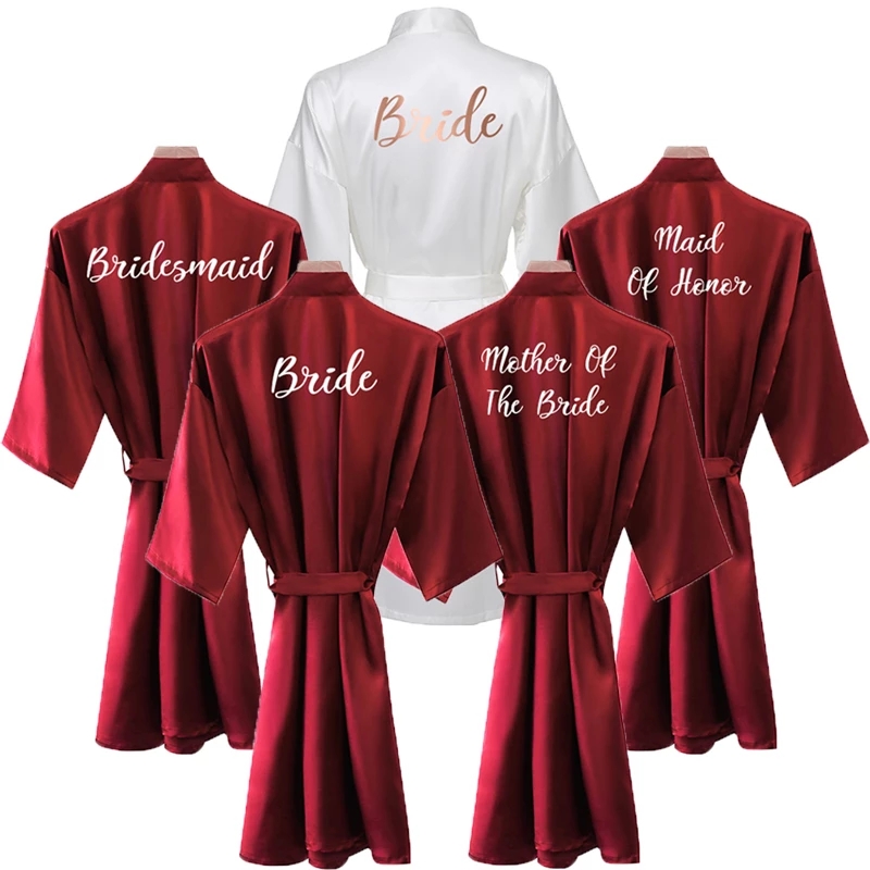 花嫁ローブ女性ブルゴーニュローブサテンシルクローブウェディン - Women'S Formal Wear Wedding のレビューと価格