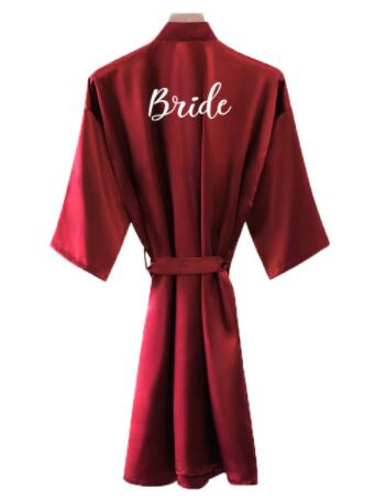 花嫁ローブ女性ブルゴーニュローブサテンシルクローブウェディン - Women'S Formal Wear Wedding のレビューと価格