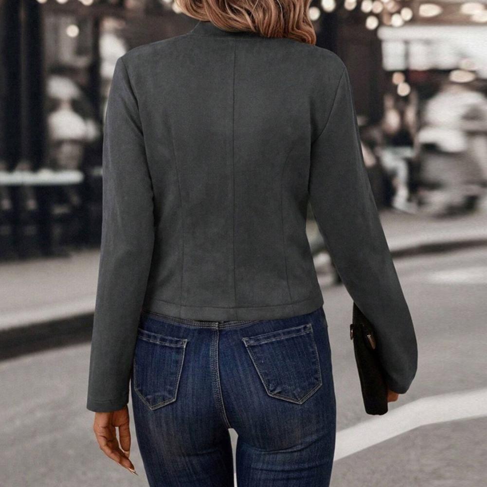 春秋レディースコートダブルブレストスタンドカラーボタンスリム - Women'S Formal Wear Cardigan のレビューと価格