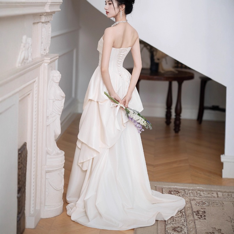 フランス風ストラップレスの花嫁の婚約ドレス、女性向けニッチな - Shift Dress Sleeveless のレビューと価格