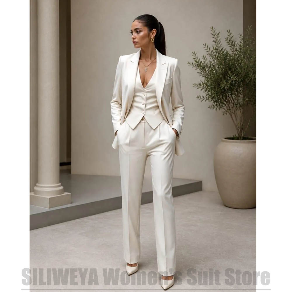 女性 3 ピーススーツセットブレザーベストパンツエレガントフ - Women'S Formal Wear Wedding のレビューと価格