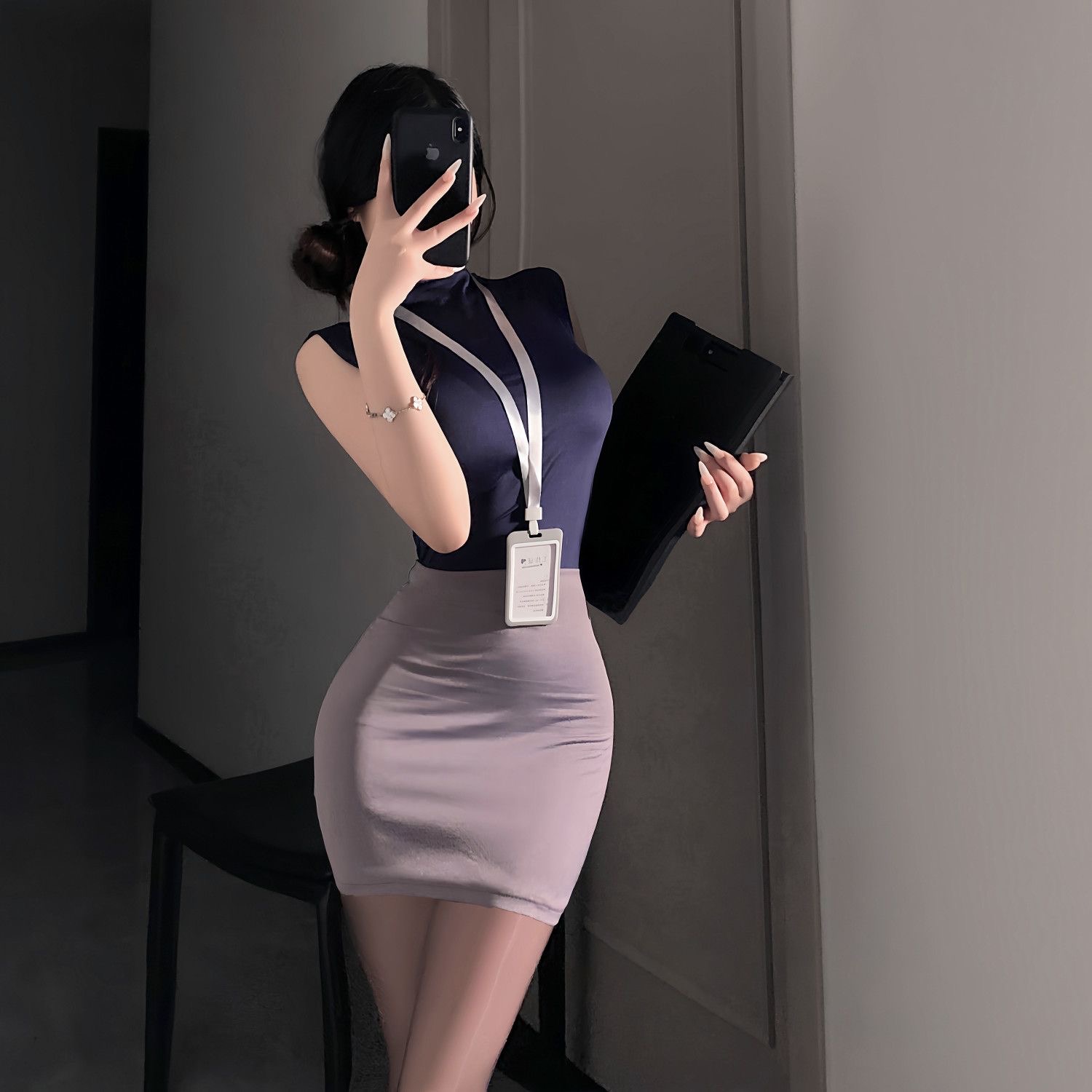 スイートスカートセット OLセクシー純情風秘書バッグヒップツ - Shift Dress Sleeveless のレビューと価格